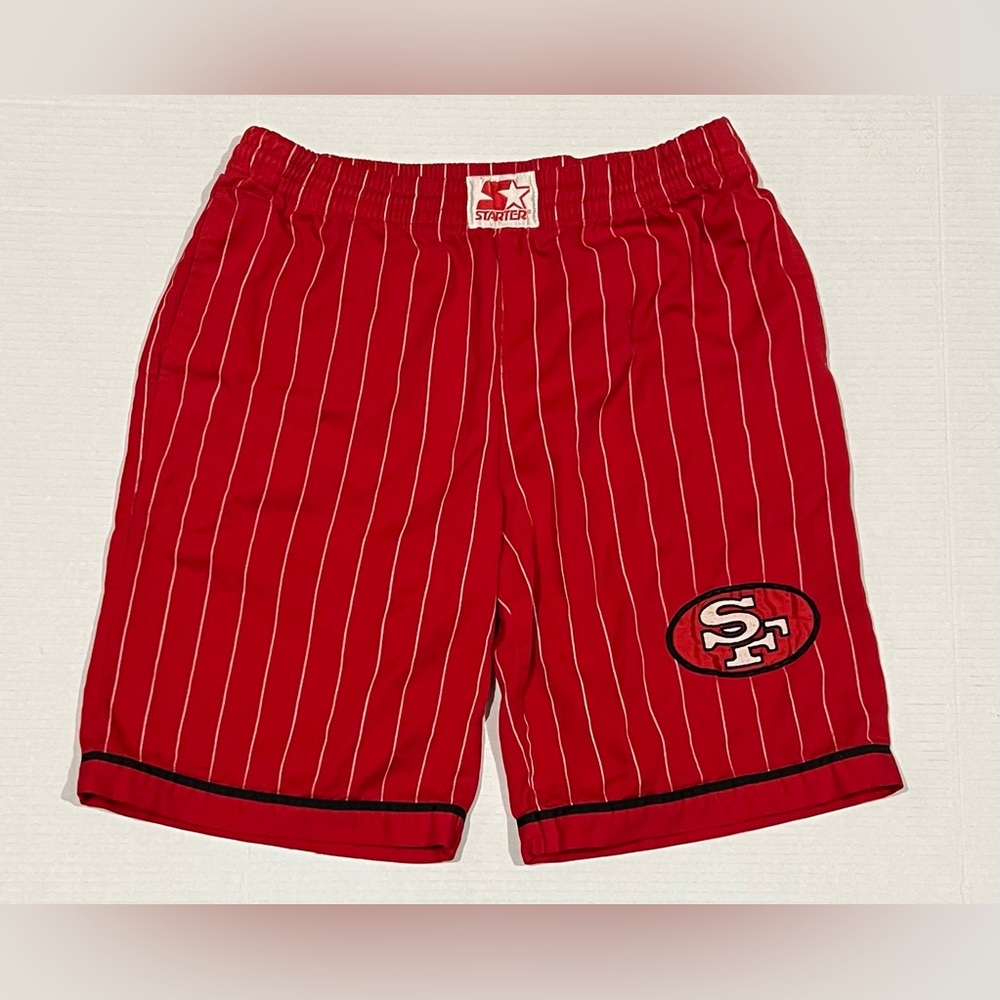 Vintage Rare 90s San Francisco 49ers Starter Shorts Nfl Red Embroidered